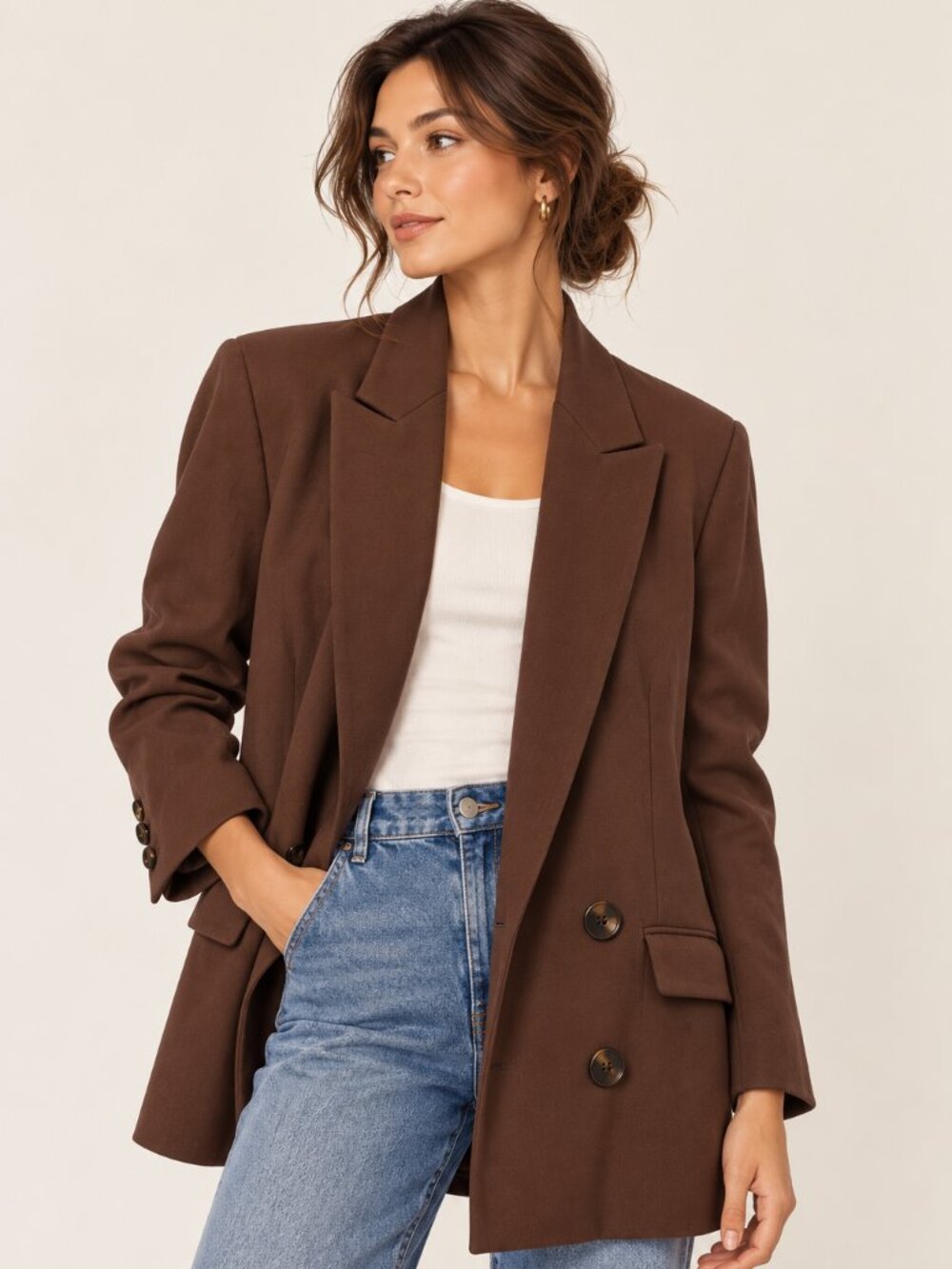 Zara Woman Studio Oversized Brown Blazer – Size S